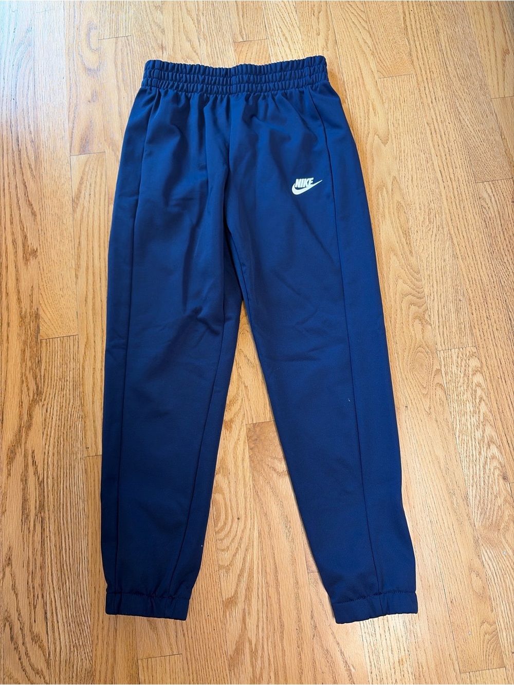Nike Youth Dark Blue Athletic Joggers with White Swoosh